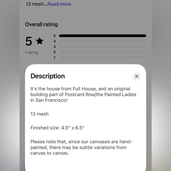 Full House Needlepoint Canvas - Picture 3 of 3